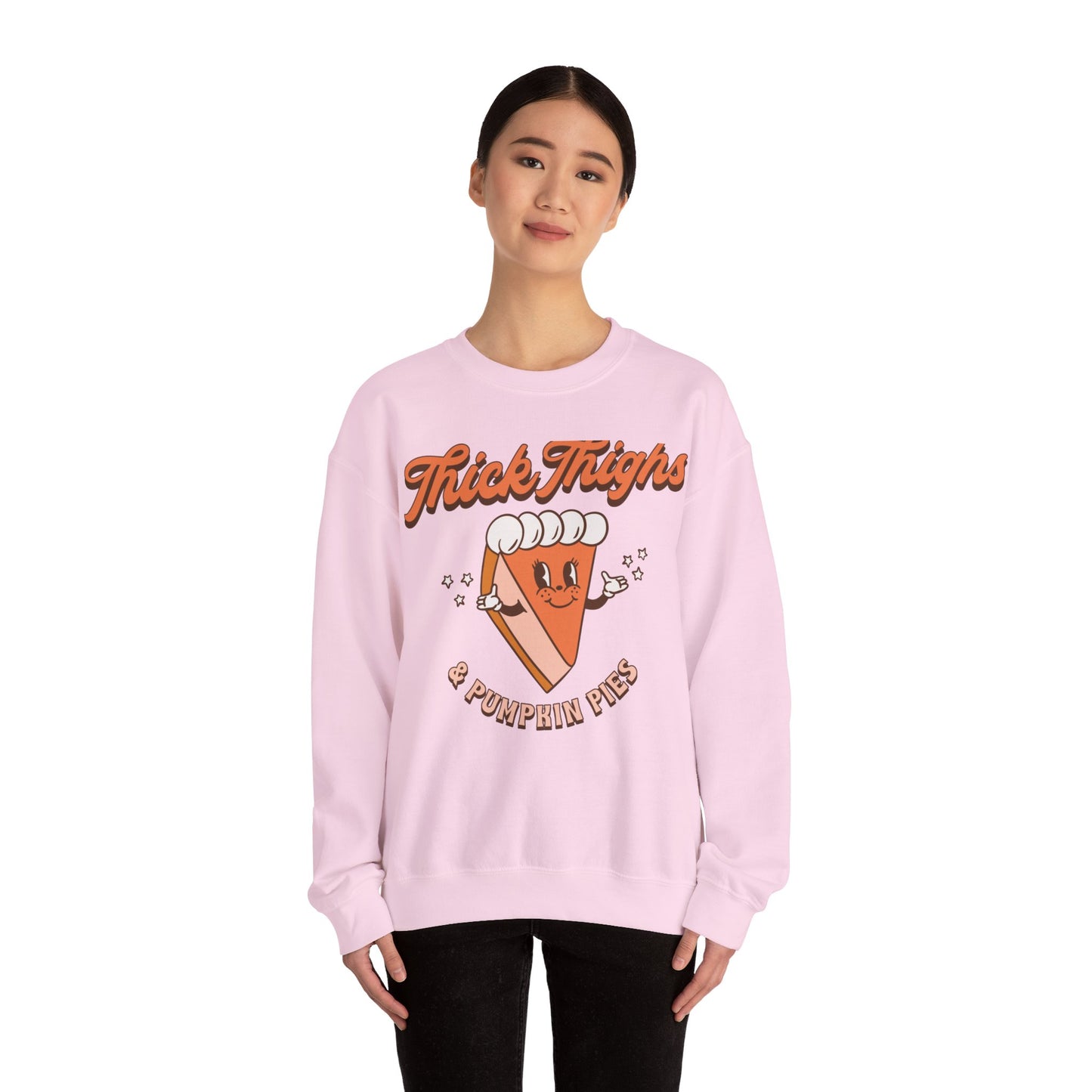 Thic Thighs and Pumpkin Pies Fall Design Unisex Heavy Blend™ Crewneck Sweatshirt
