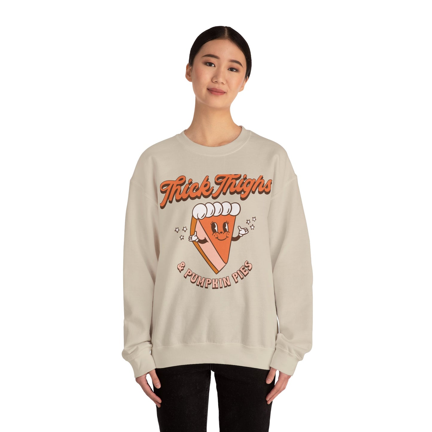 Thic Thighs and Pumpkin Pies Fall Design Unisex Heavy Blend™ Crewneck Sweatshirt