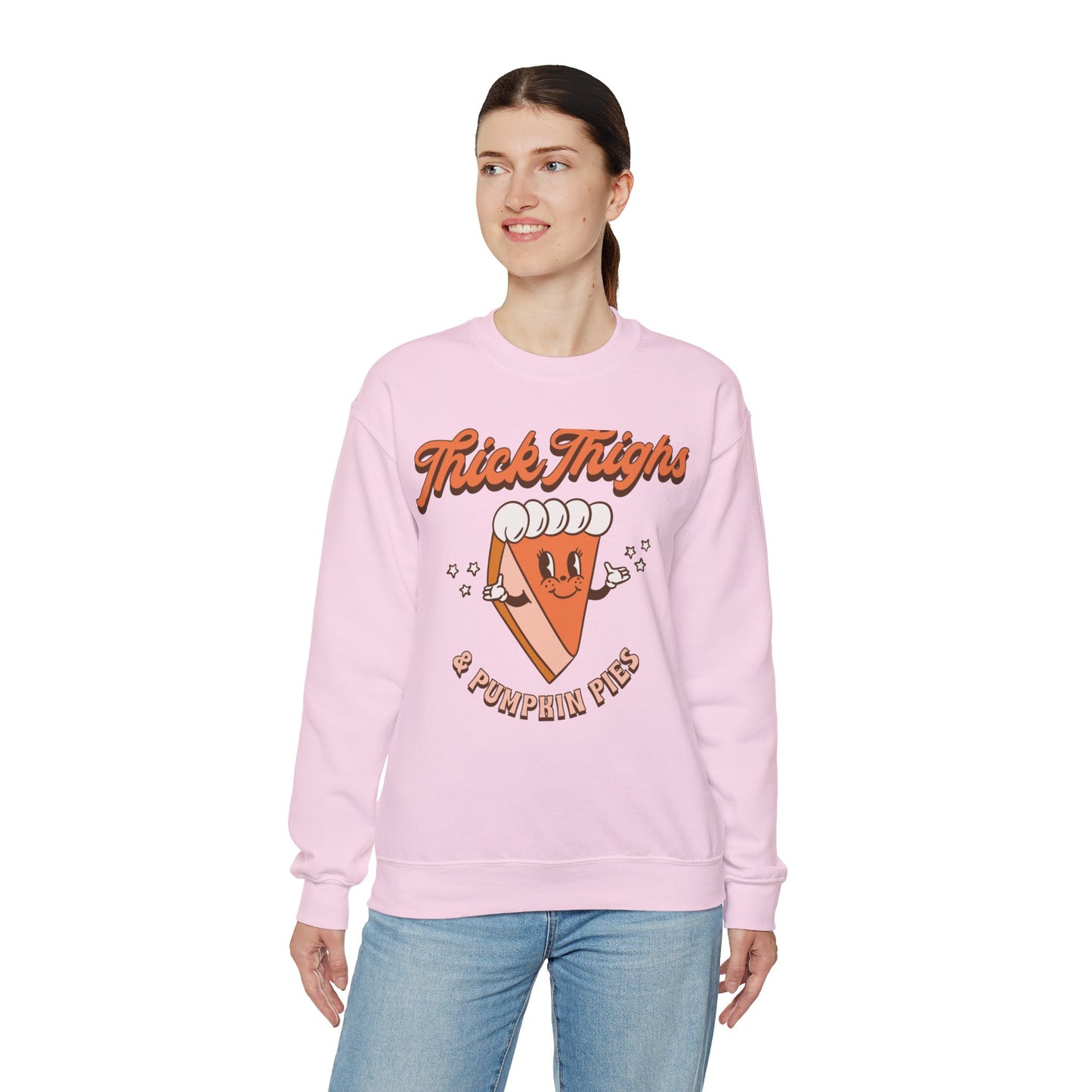 Thic Thighs and Pumpkin Pies Fall Design Unisex Heavy Blend™ Crewneck Sweatshirt