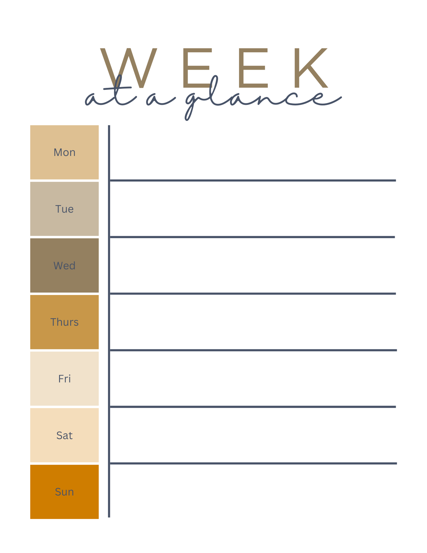 Weekly Cleaning Schedule Template: Three Color Options