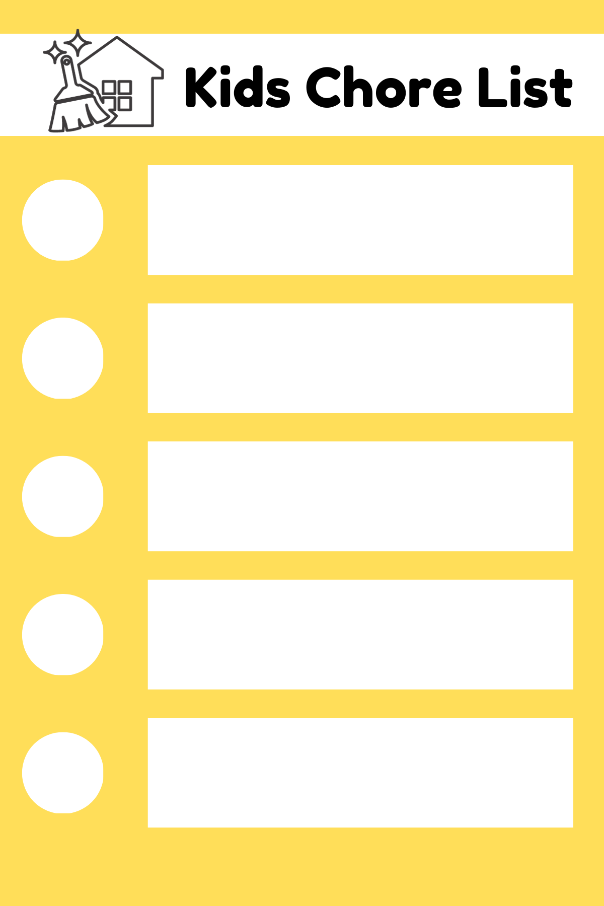 FREE Kids Chore Template With Ideas