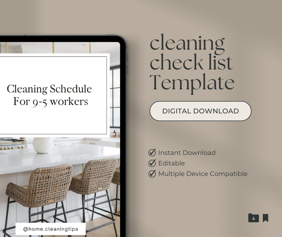 Pre-Filled Cleaning Schedule Template For 9-5 Workers