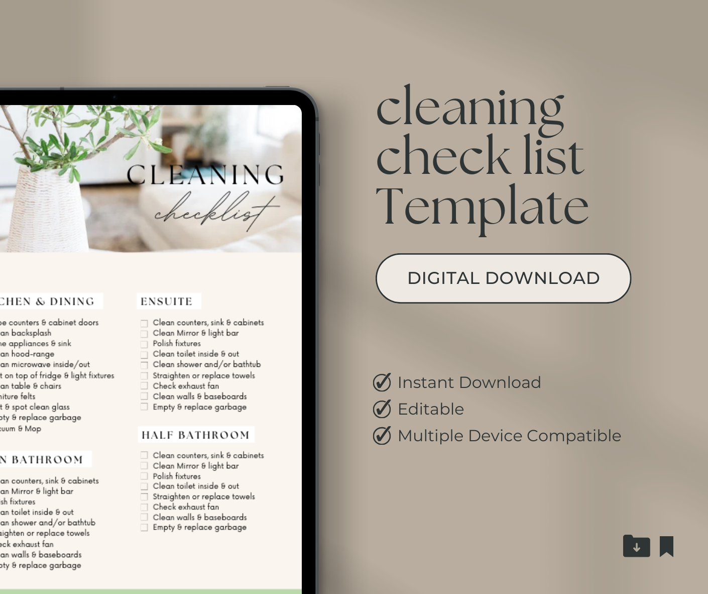Clean like a pro l Cleaning Template l Digital File