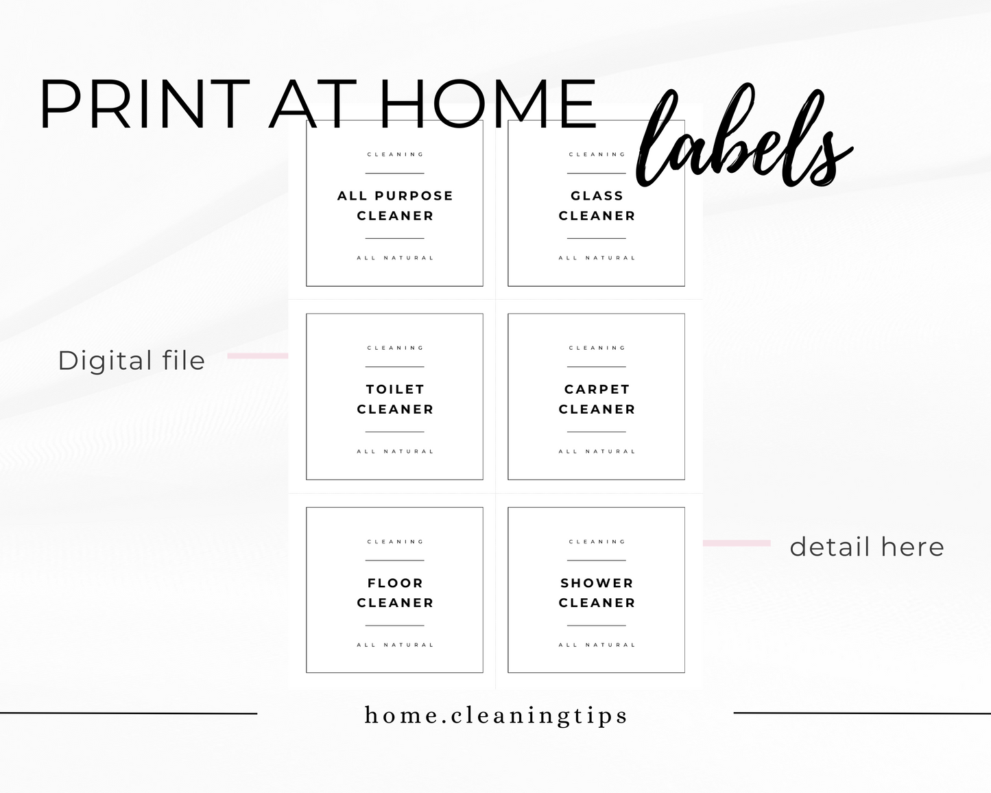 NEW Print From Home Cleaner Labels & Storage Labels