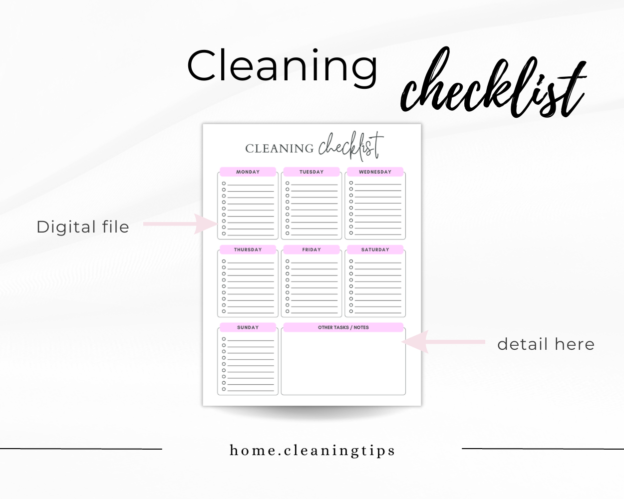 Cleaning Checklist Template Weekly