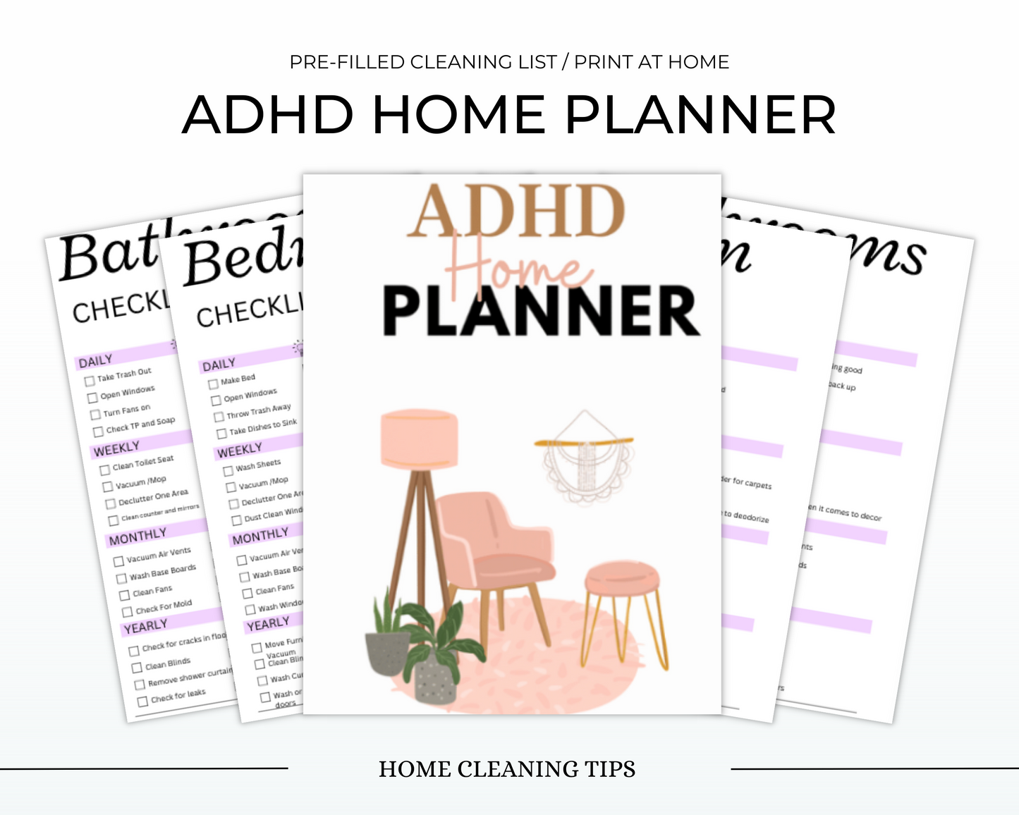 ADHD-Friendly Pre-Filled Cleaning Checklist for Stress-Free Organization