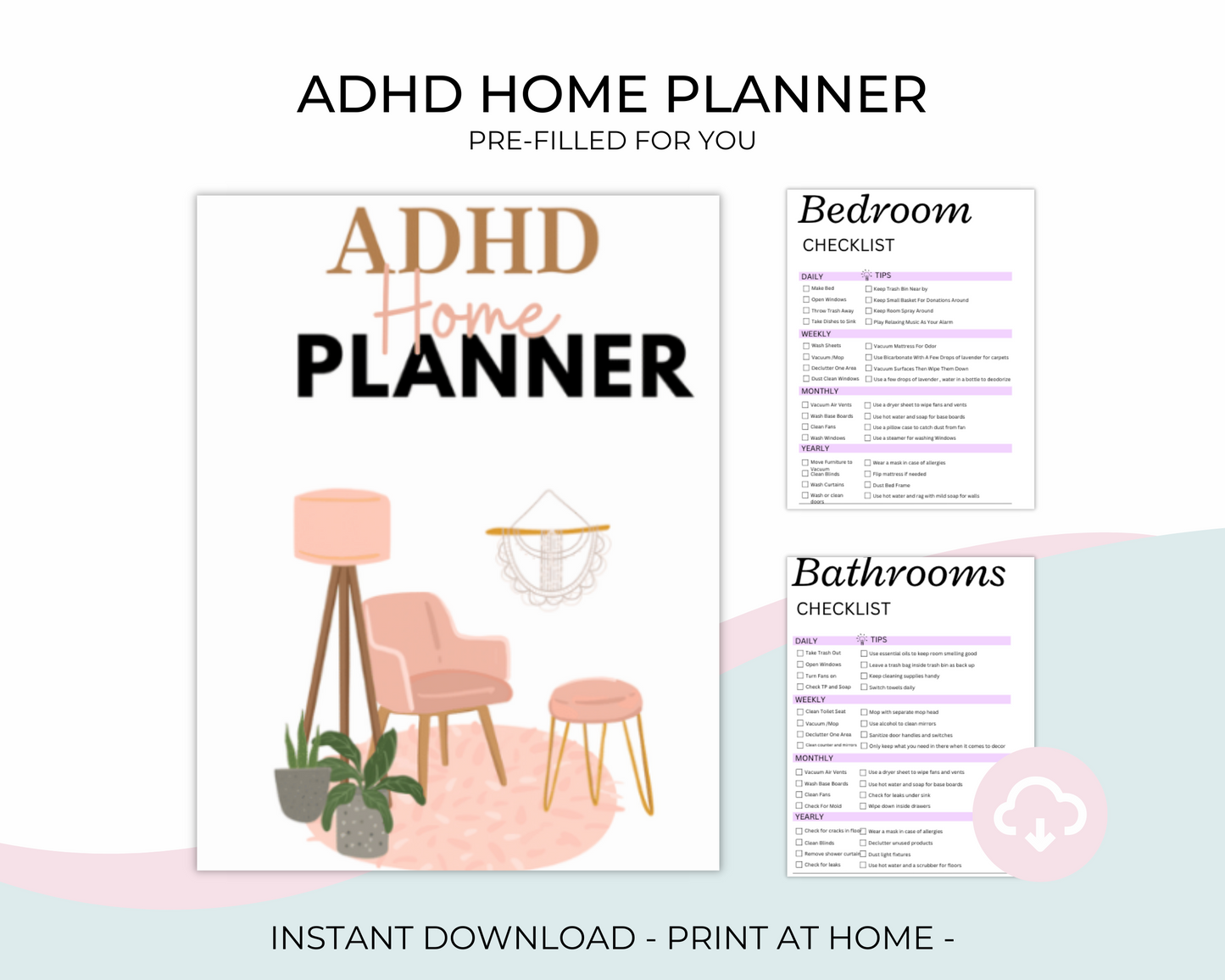 ADHD-Friendly Pre-Filled Cleaning Checklist for Stress-Free Organization
