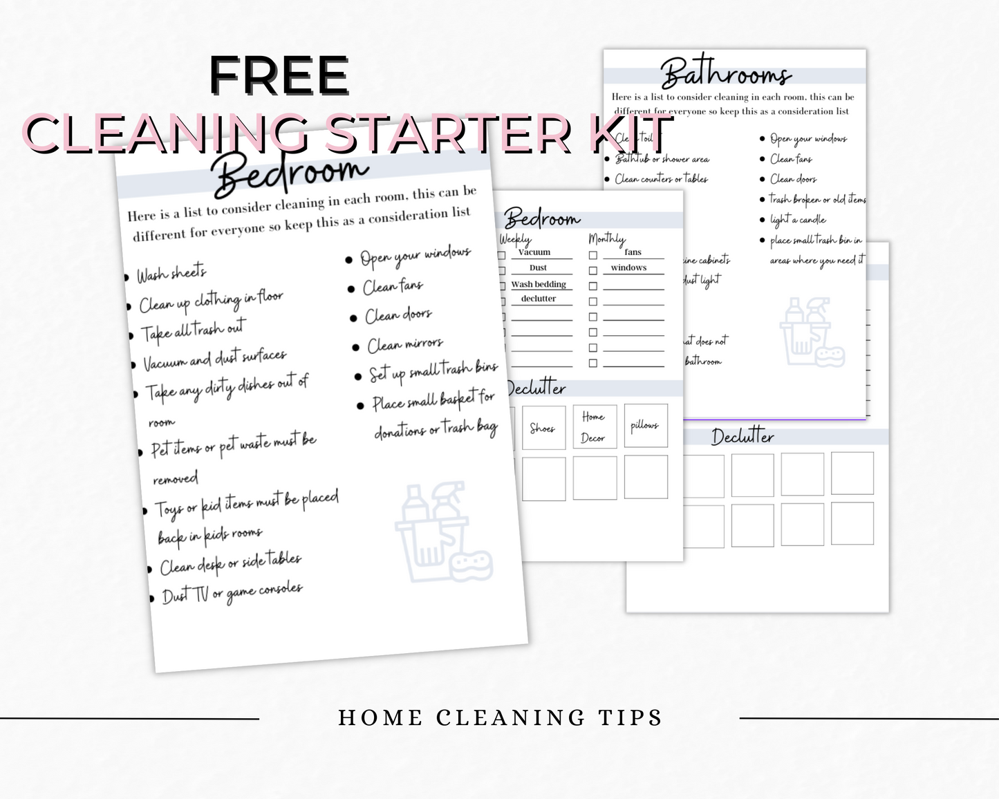 Free Cleaning Starter Kit: 16-Page Printable Cleaning Schedule Template