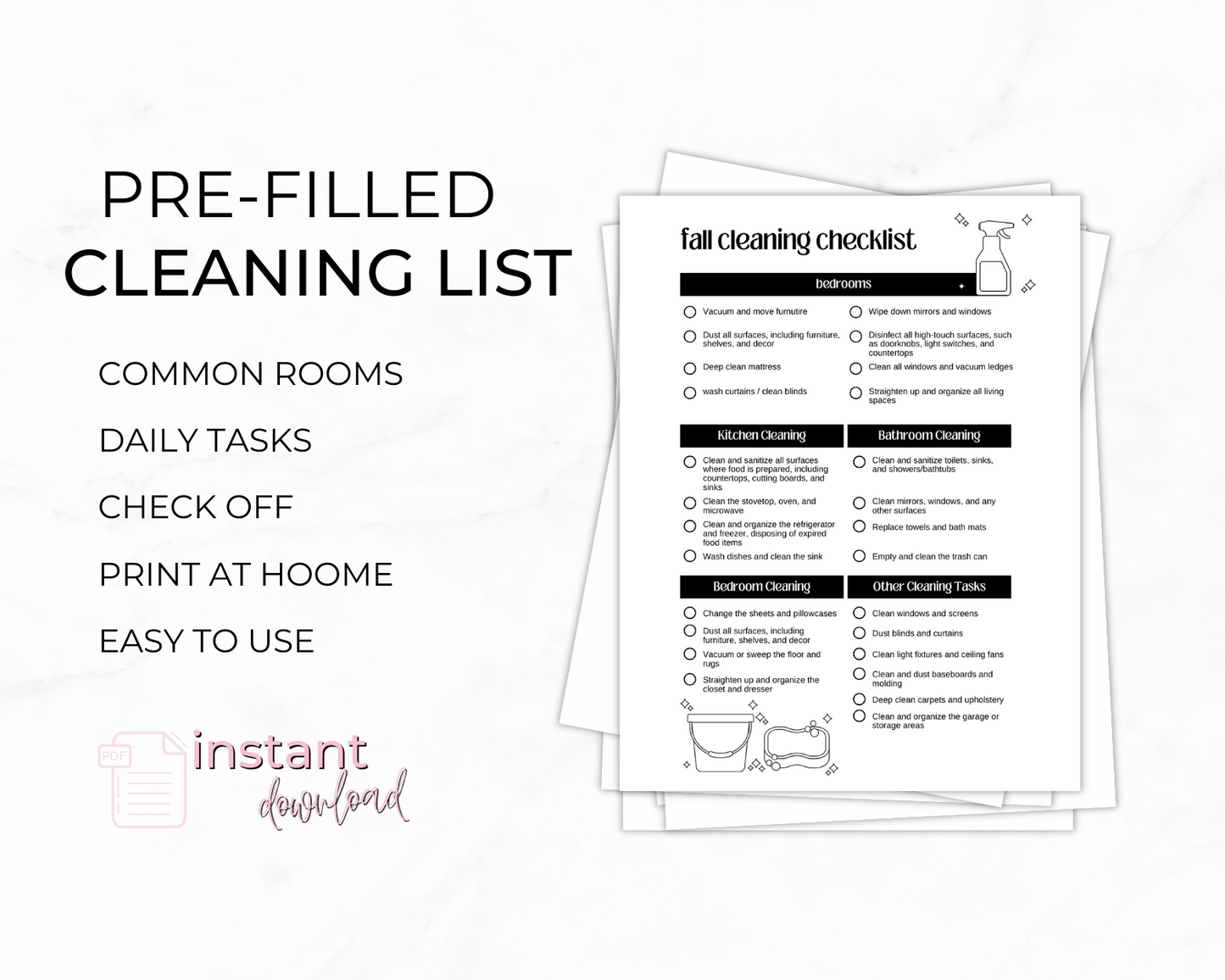 NEW Cleaning Checklist Printable and Decluttering List