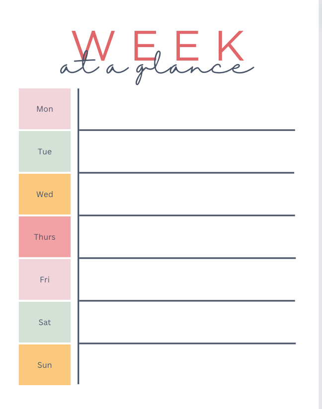 Weekly Planner Template FREEBIE