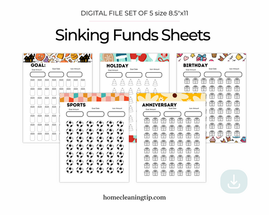 Sinking Funds Tracker Sheets Bundle 5 8.5"x11 Full Page