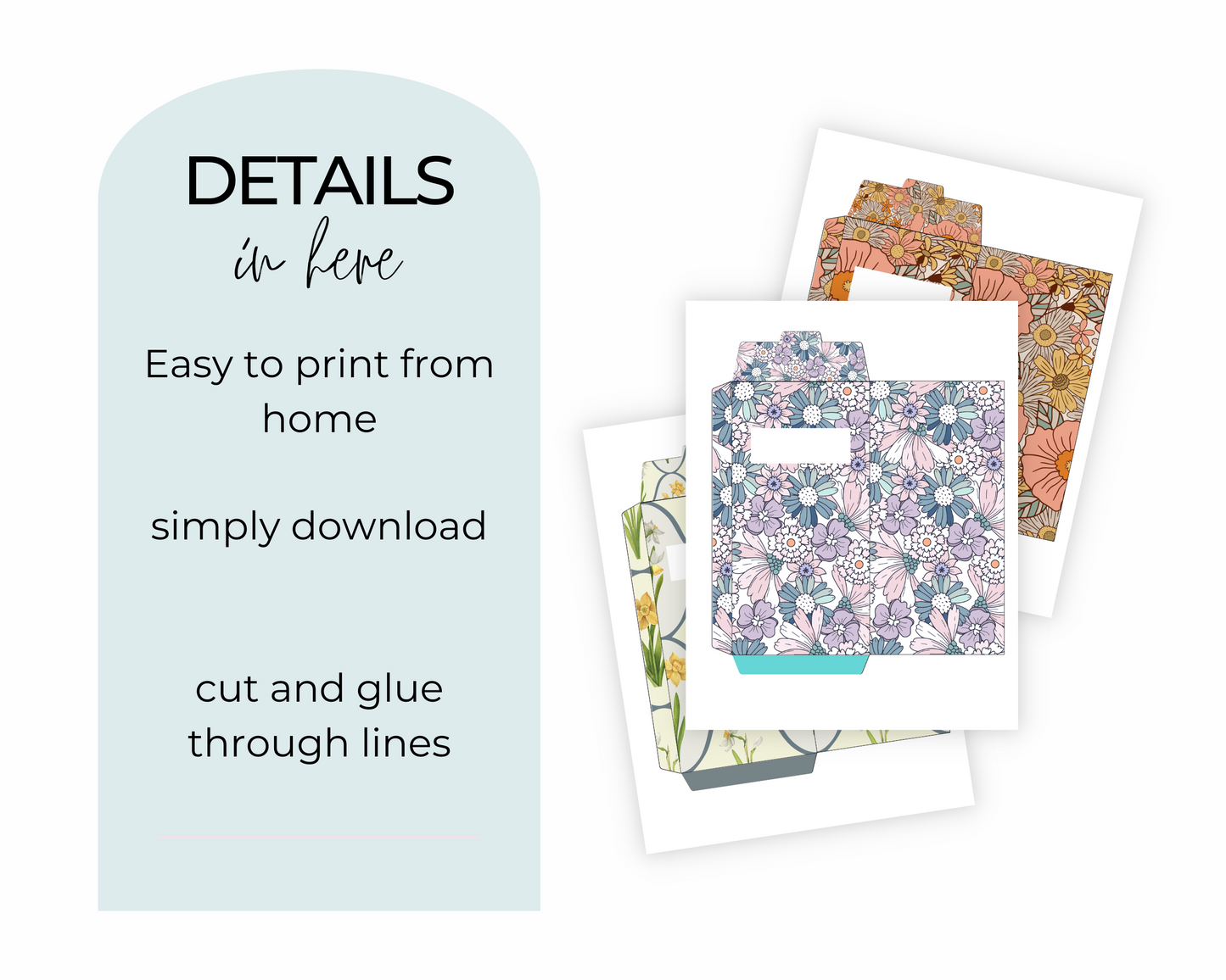 Vintage Set of 5 Cash Envelope Digital Templates