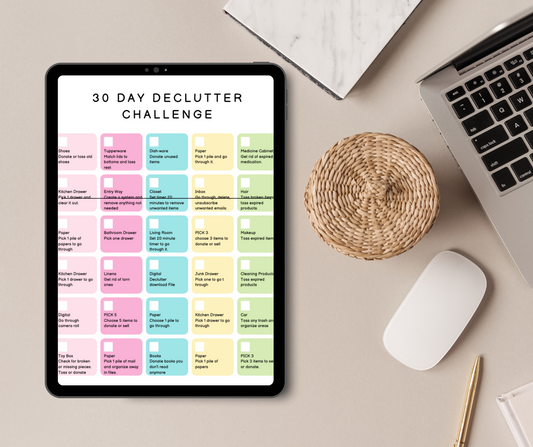 30 Day Pre-Filled Declutter Challenge Printable File