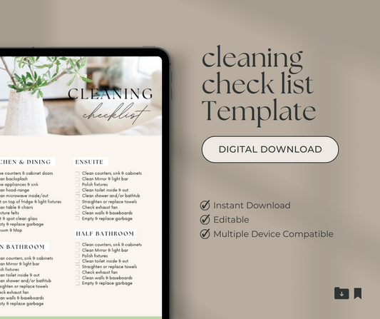 Clean like a pro l Cleaning Template l Digital File
