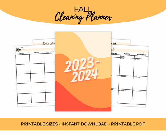 Fall Cleaning Planner Undated l Digital Planner Template Printable