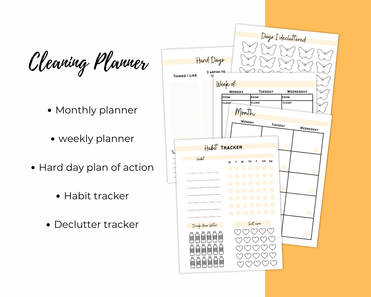 Fall Cleaning Planner Undated l Digital Planner Template Printable