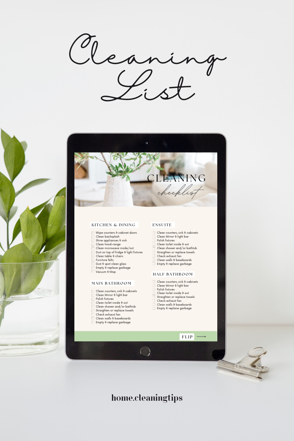 Clean like a pro l Cleaning Template l Digital File