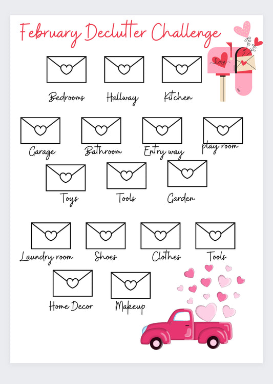 February Declutter Color Sheet