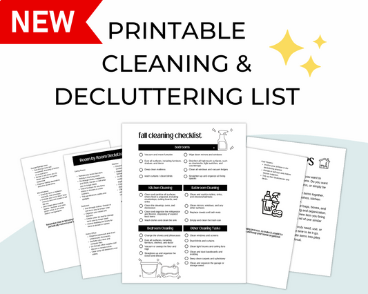 NEW Cleaning Checklist Printable and Decluttering List