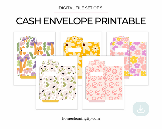 Spring Design Set of 5 Cash Envelope Digital Templates