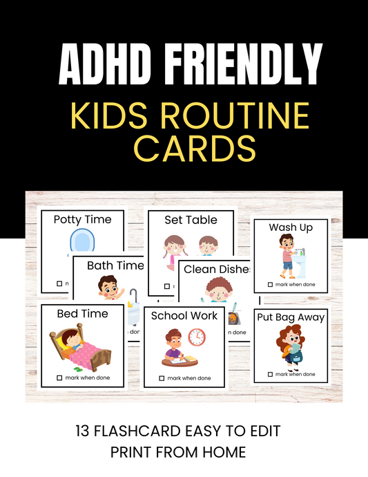 ADHD Friendly Kids Chore Flashcards