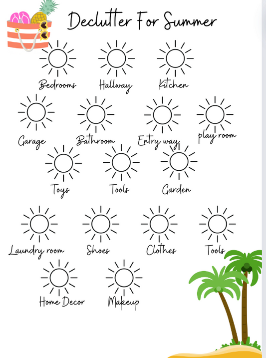 FREE Color in Sheet For Decluttering Challenge Template